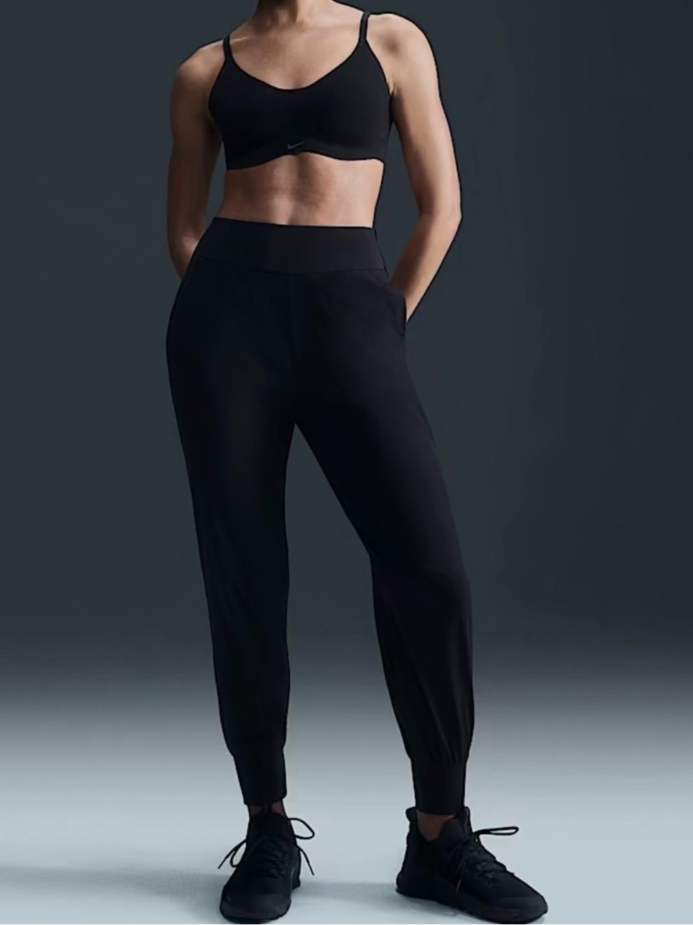 Nike Dri-FIT Bliss Women's Mid-Rise Joggers DV9453-010 Black Size S and M
